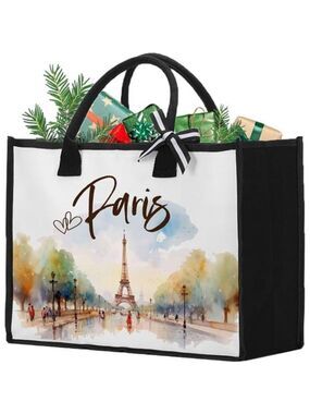 Paris Eiffel Tower Tote Bag for Women – Gift for Christmas, Mother’s Day & More